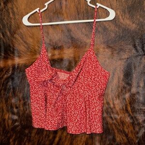 Red floral tank